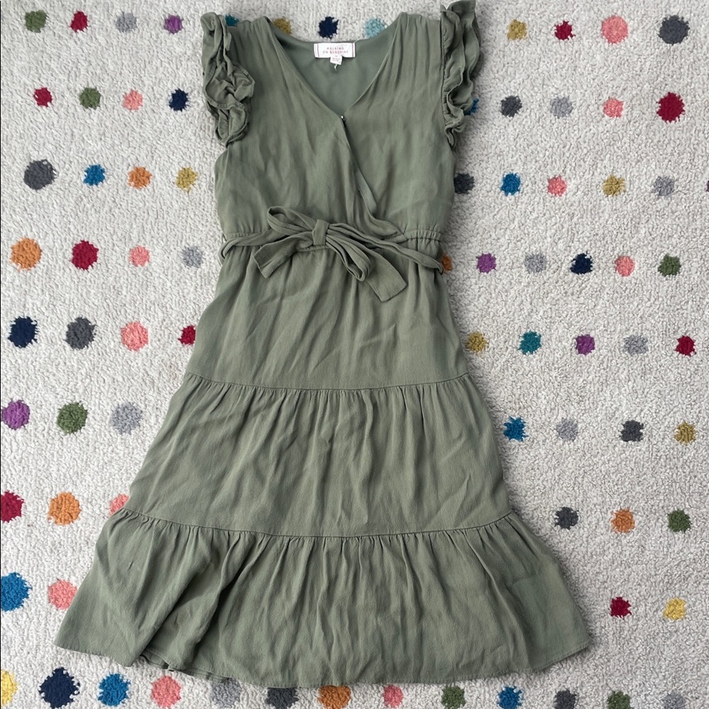 Walking on Sunshine Ruffle Sleeve Dress